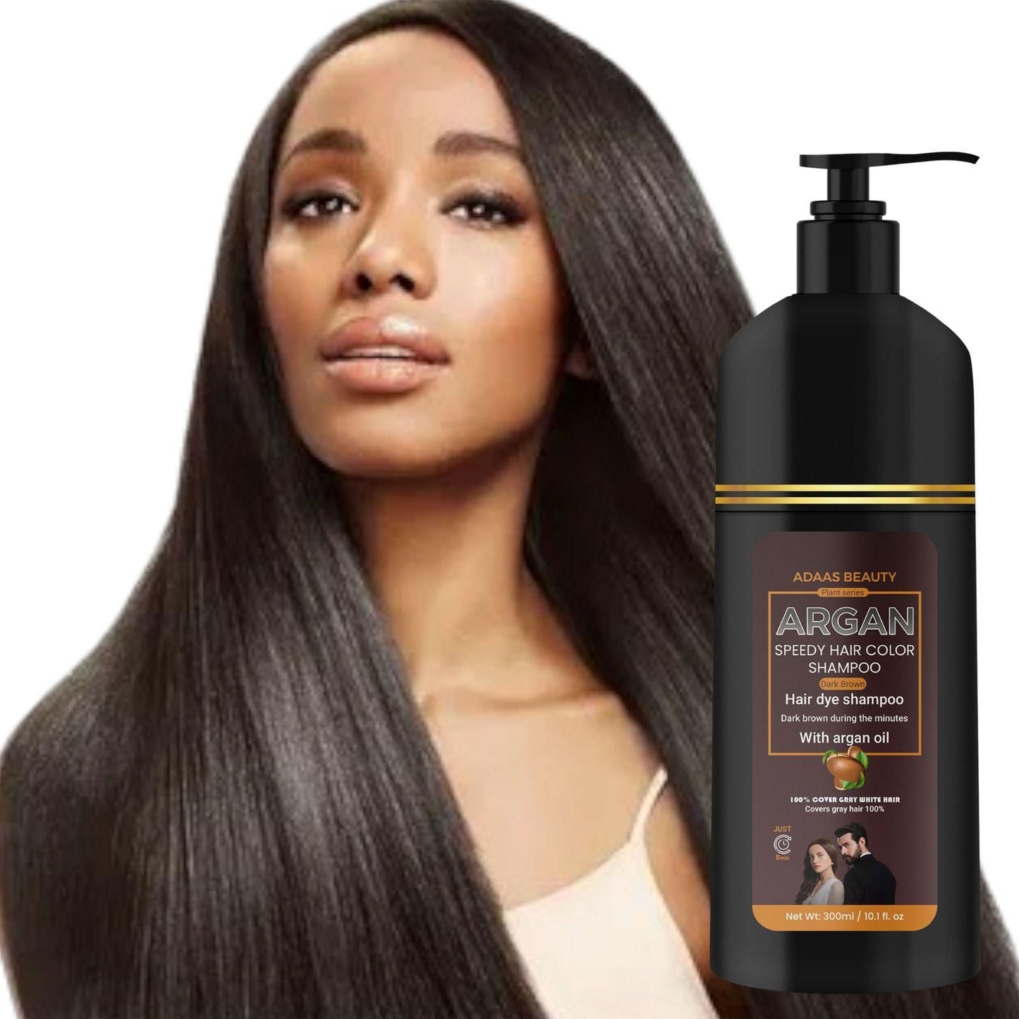 "Argan Oil Infused Hair Color Shampoo – Natural Shine & Long-Lasting Color in Just 5 Mins! (300ml)"