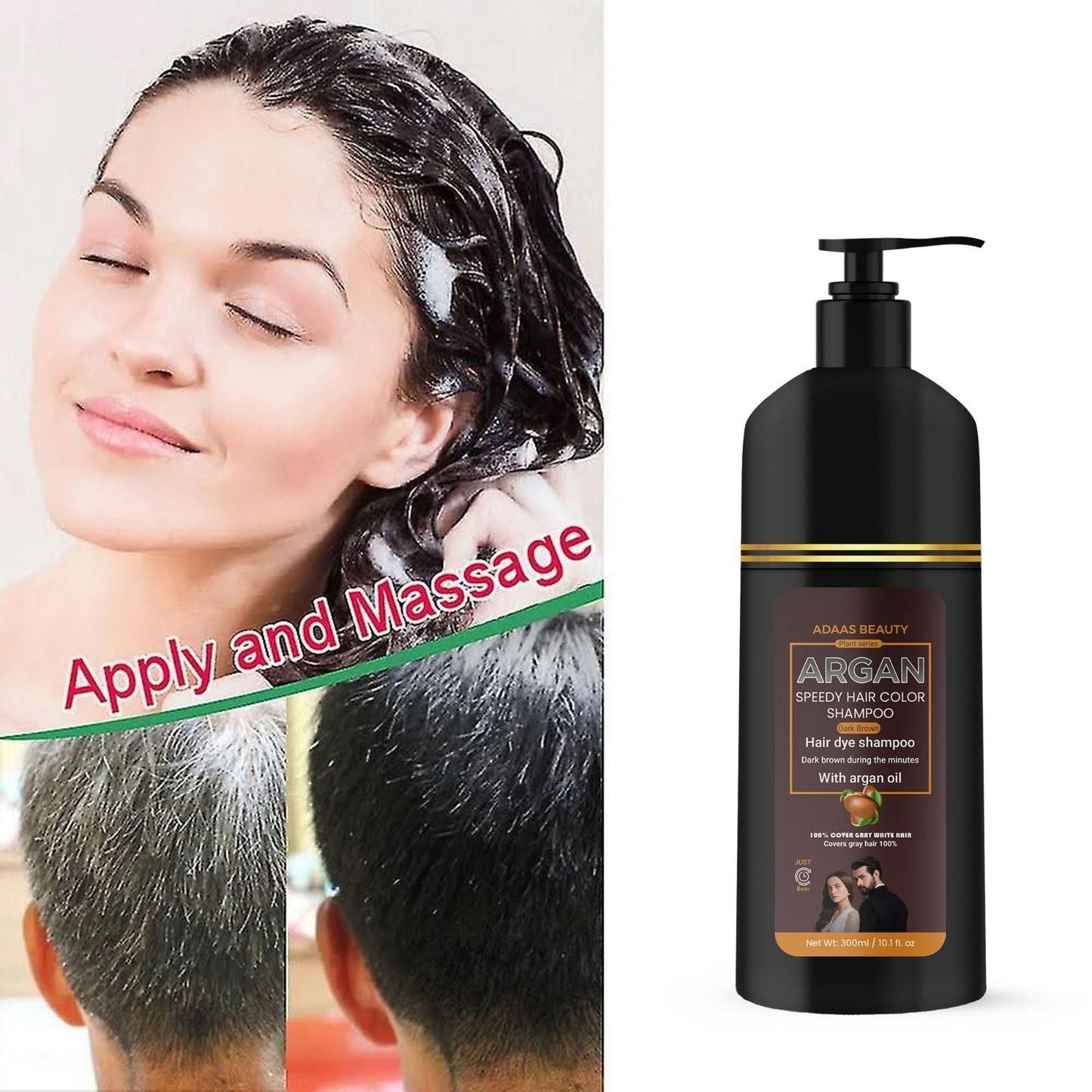 "Argan Oil Infused Hair Color Shampoo – Natural Shine & Long-Lasting Color in Just 5 Mins! (300ml)"