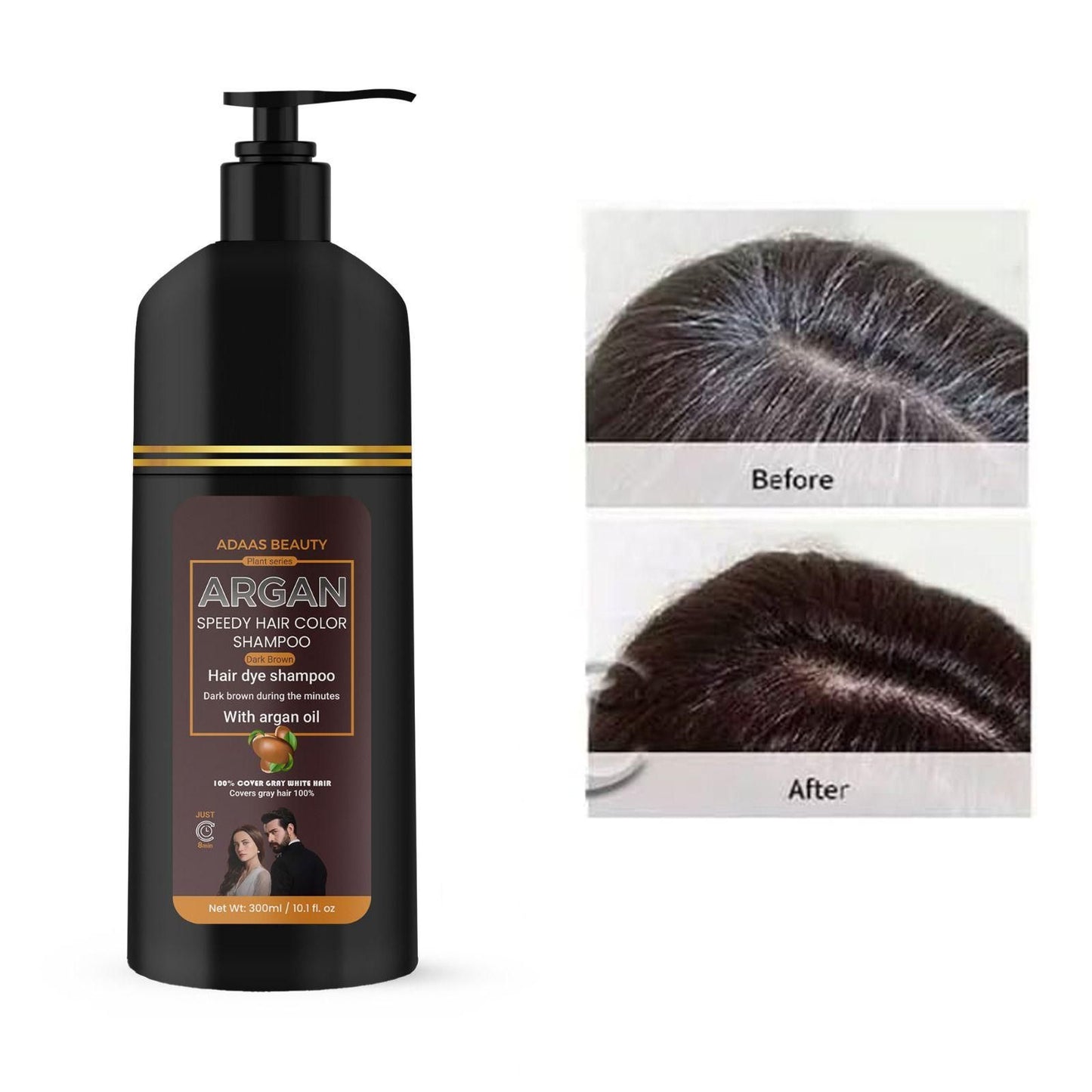 "Argan Oil Infused Hair Color Shampoo – Natural Shine & Long-Lasting Color in Just 5 Mins! (300ml)"